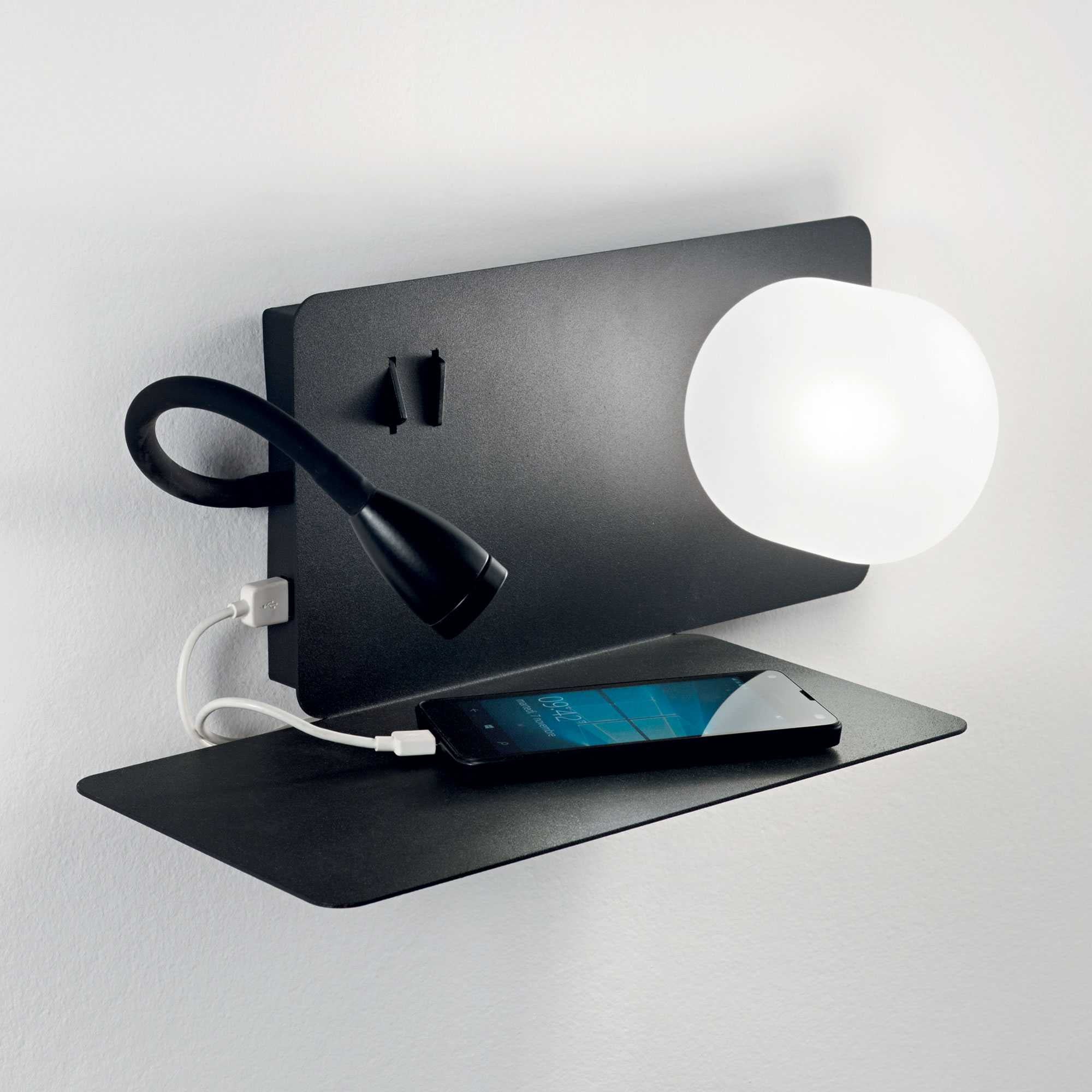 Modern Book Wall Light - Left/Right Mount - White/Black Finish - Perfect for Bedroom, Living Room & Study Reading Nook Lighting