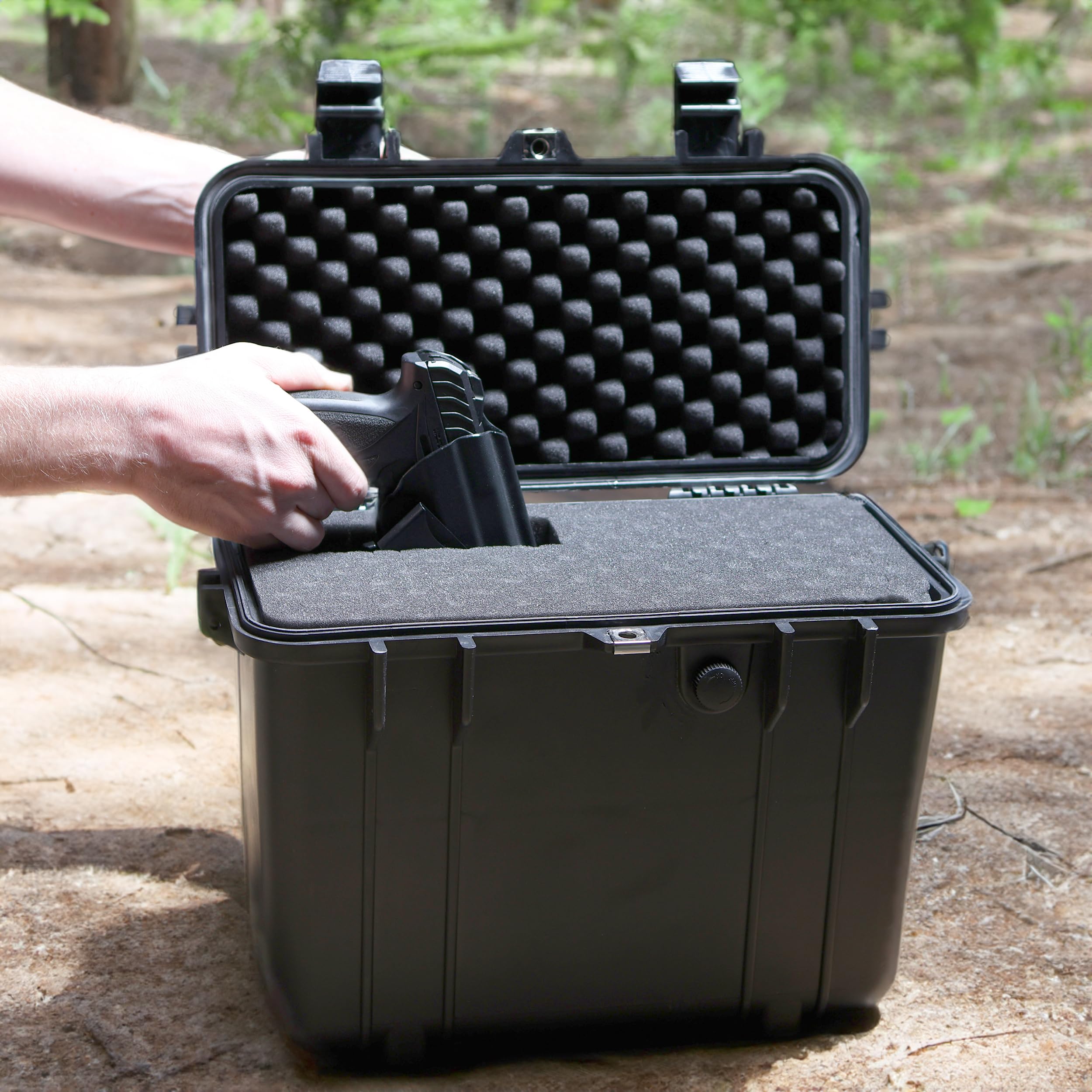14.1 x 7.9 x 12.4in Waterproof Hard Case with Customizable Foam Padding - Protective Storage for Rifles, Cameras, Drones, Guitars & Electronics | Ideal for Travel, Hunting, Photography & Equipment Transport