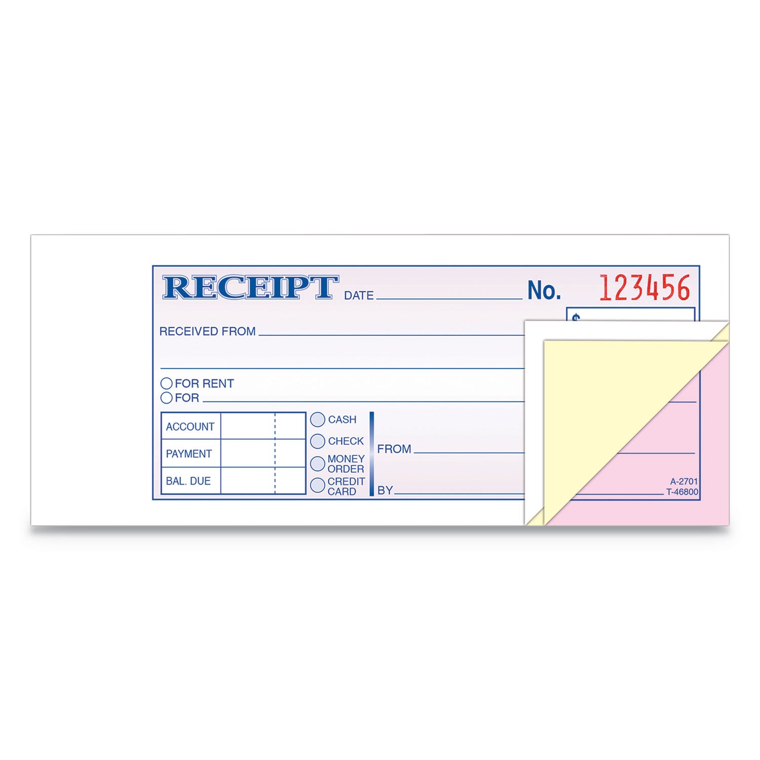 Adams® Carbonless Receipt Book - 3-Part, 2.75