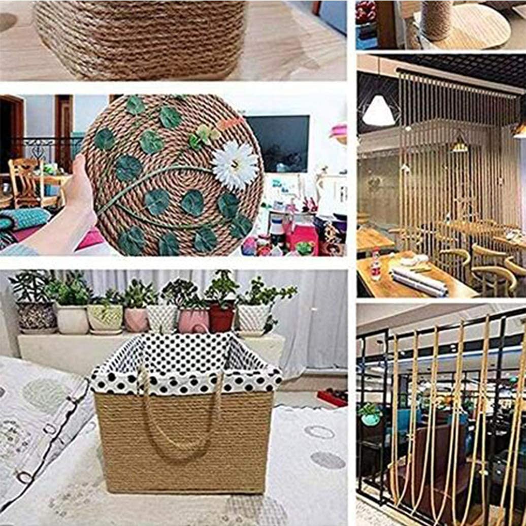 Natural Jute Rope - 10M Length Strong Hemp Twine for DIY Crafts, Gardening, Hammock & Home Decor (Brown, 12mm) | Perfect for Macrame, Gift Wrapping & Outdoor Projects