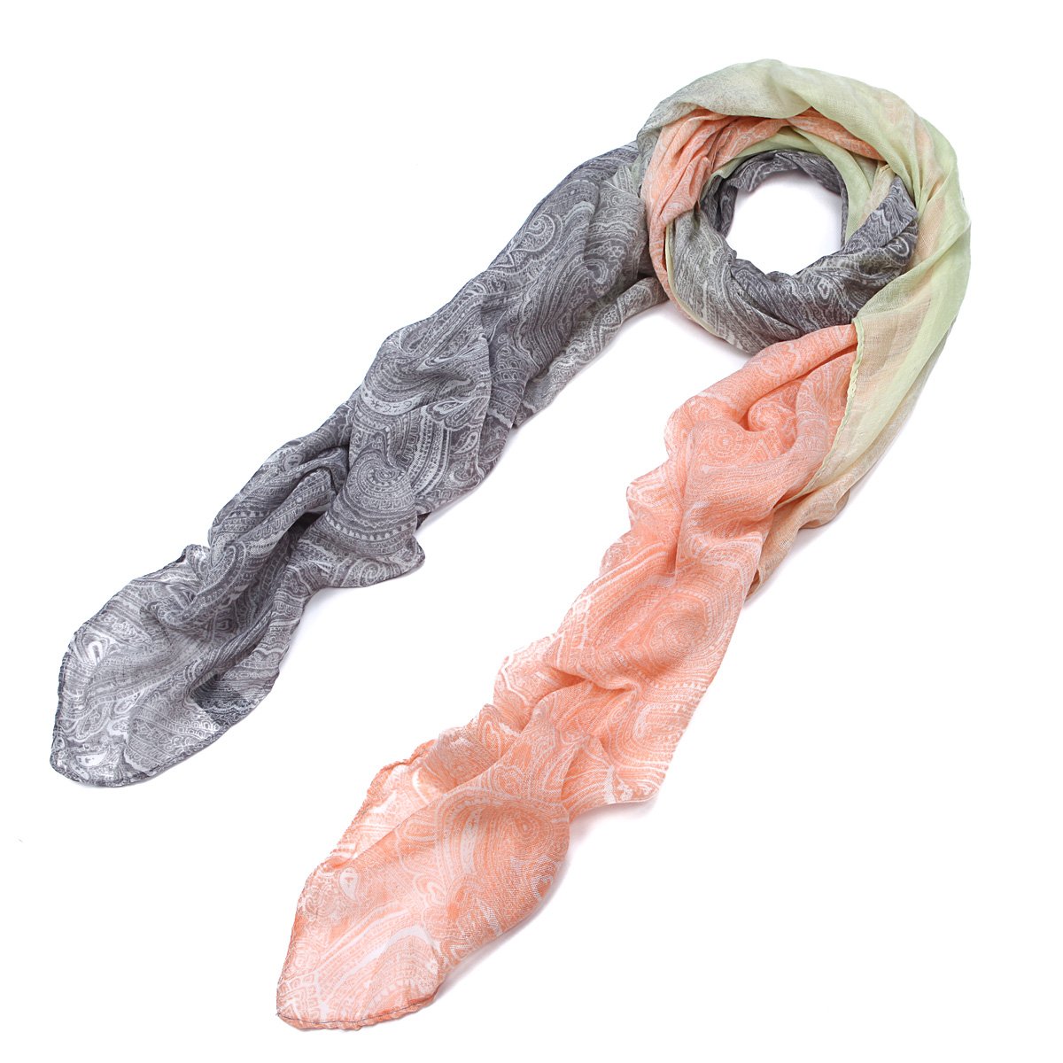 Trendy Blue Ombre Paisley Scarf Wrap - Elegant Fashion Accessory for Women, Perfect for Fall Outfits, Parties and Gift Giving