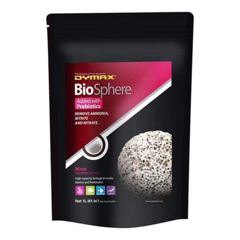 Dymax Bio Sphere 1L - Premium Biological Filter Media for Aquariums & Fish Tanks - Enhances Water Quality & Supports Beneficial Bacteria Growth - Ideal for Freshwater & Saltwater Aquariums, Reef Tanks, and Aquatic Ecosystems