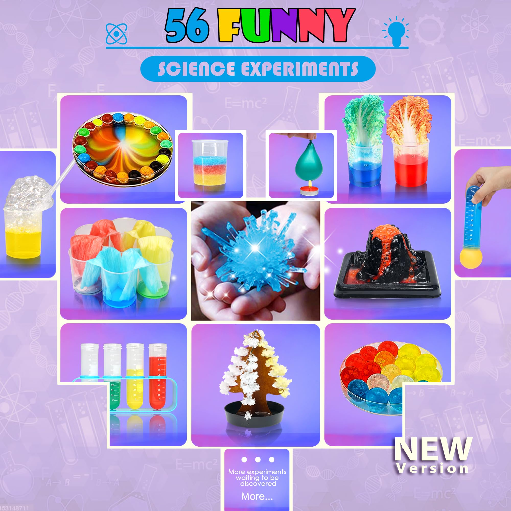 STEM Science Kits for Kids Ages 8-14 - 56 Fun Lab Experiments with Volcano & Crystal Growing Projects | Educational Chemistry Set for Boys & Girls | Perfect for Homeschooling, Classroom & Birthday Gifts