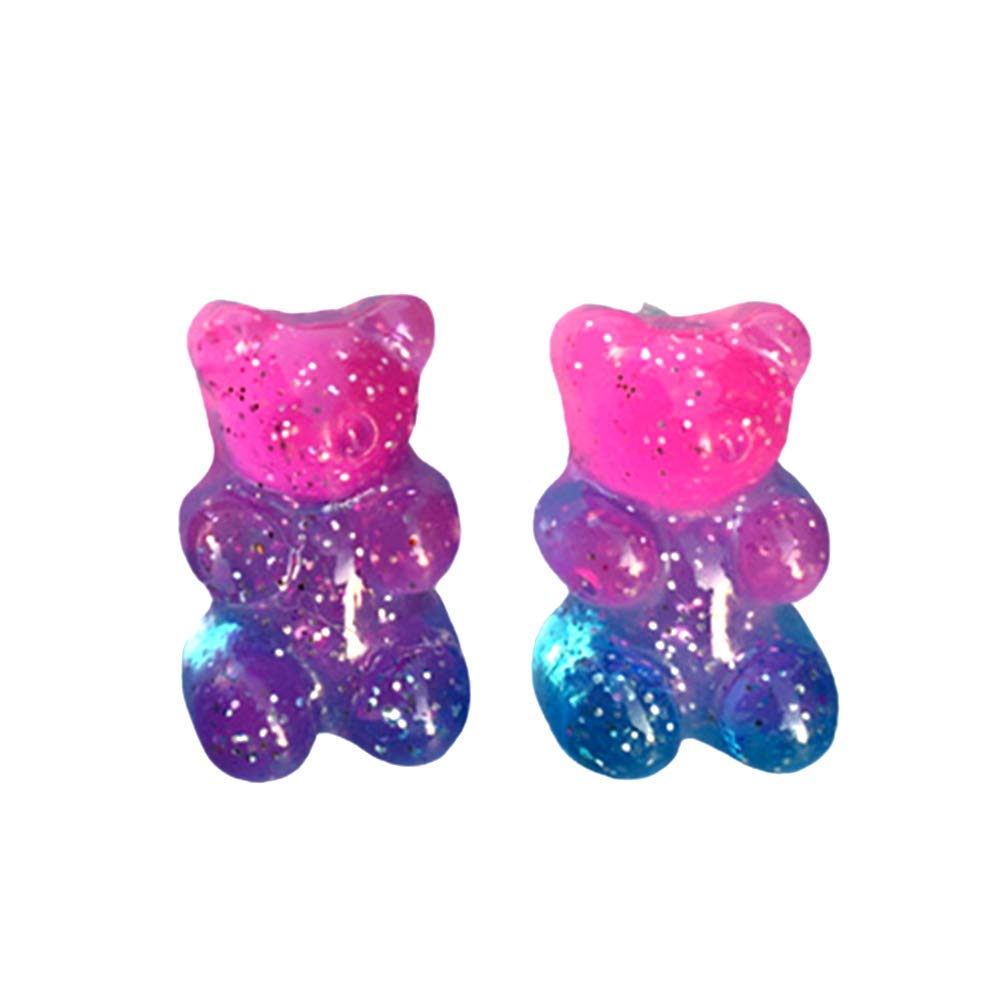 Cute Cartoon Gummy Bear Stud Earrings for Women - Sweet Candy Color Fashion Jewelry, Perfect Valentine's Day Gift for Her | Everyday Wear, Party Accessories, Girlfriend Present
