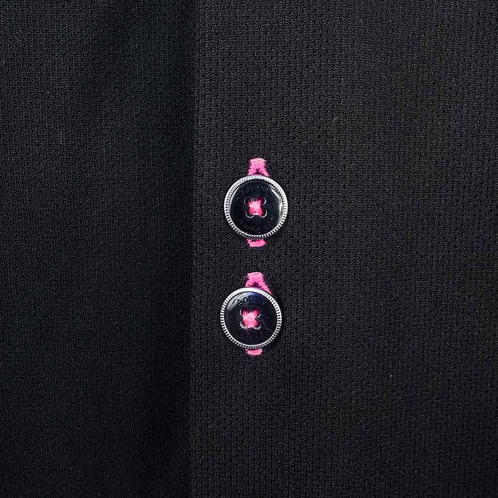 Black & Neon Pink Moisture-Wicking Dress Shirt for Men | Breathable Quick-Dry Business Casual Shirt | Made in USA | Perfect for Office Work, Summer Travel & Outdoor Events