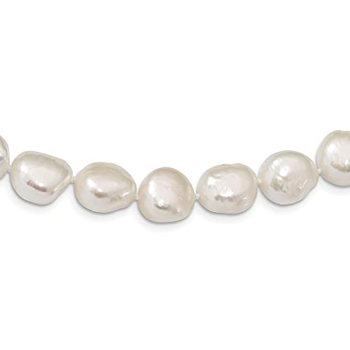 925 Sterling Silver 11mm White Baroque Freshwater Pearl Necklace - Elegant Cultured Pearl Pendant Charm for Women | Perfect Birthday, Anniversary & Valentine's Day Gift | Ideal for Weddings, Parties & Special Occasions