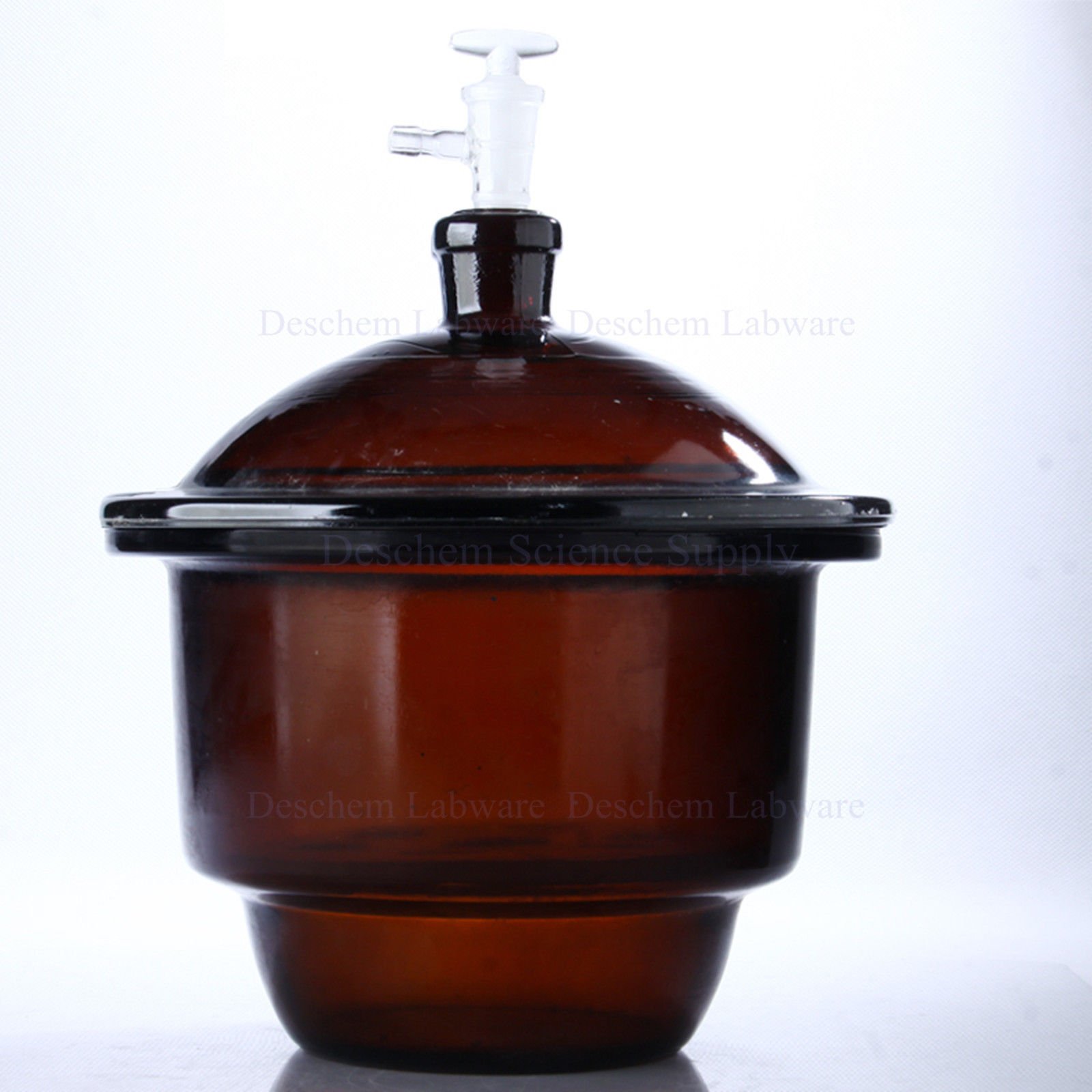 150mm Amber Glass Vacuum Desiccator Jar - 15cm Lab-Grade Drying Container with Airtight Valve Lid | Perfect for Laboratory, Chemical Storage & Moisture-Sensitive Materials