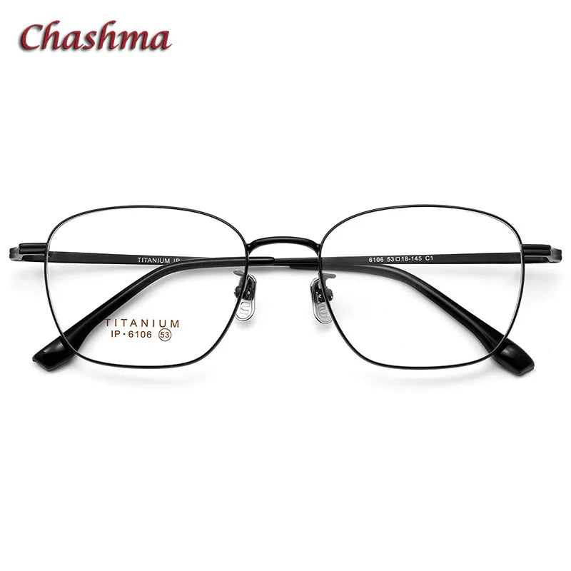 Unisex Titanium Square Full Rim Eyeglasses 6106 - Lightweight & Durable for Reading, Work & Everyday Use