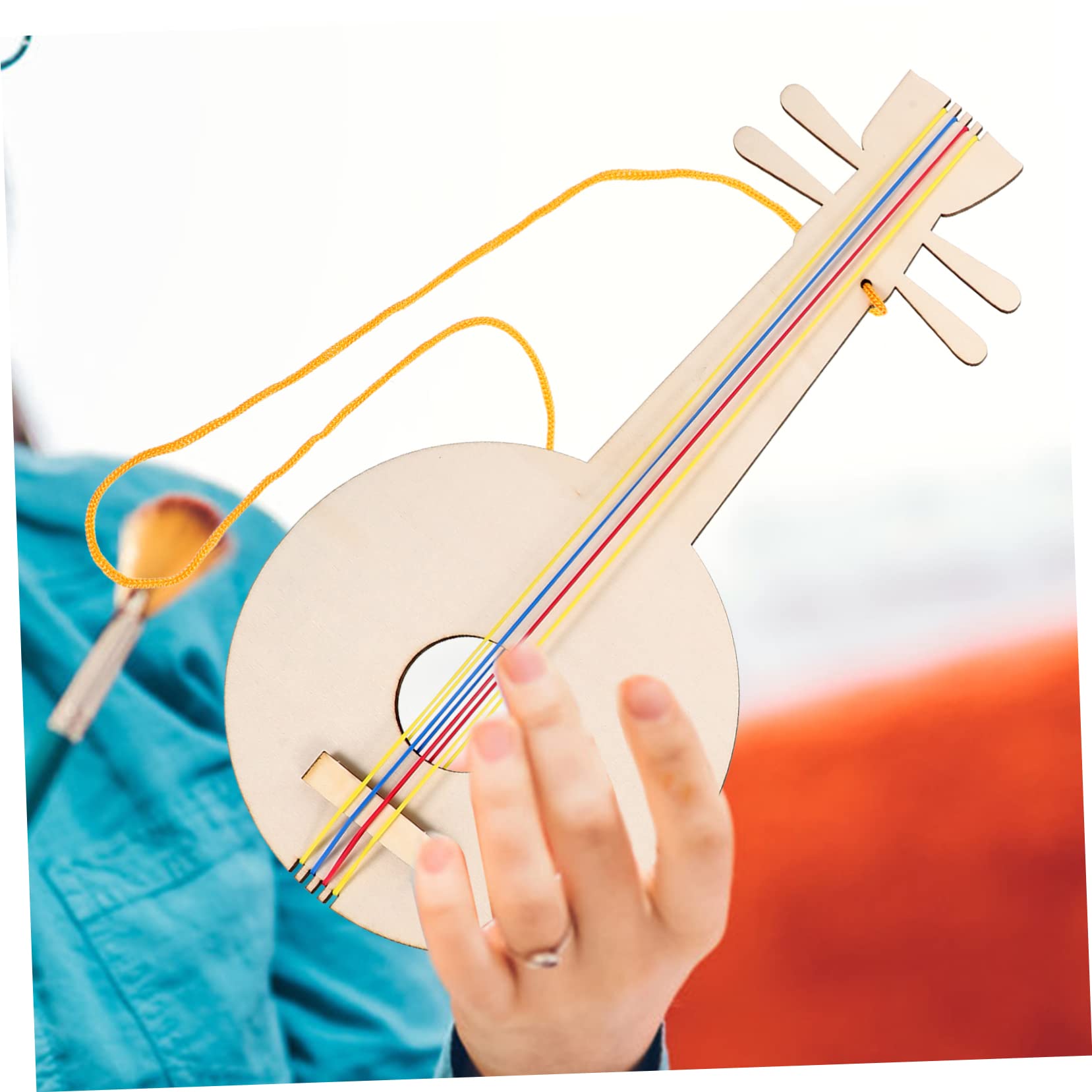 VICASKY 4-Piece Unfinished Wooden Guitar Toy Kit - DIY Guitar Model for Kids, Children's Musical Instrument Craft, Painting & Decorating Project - Perfect for Birthday Gifts, Classroom Activities & Creative Play
