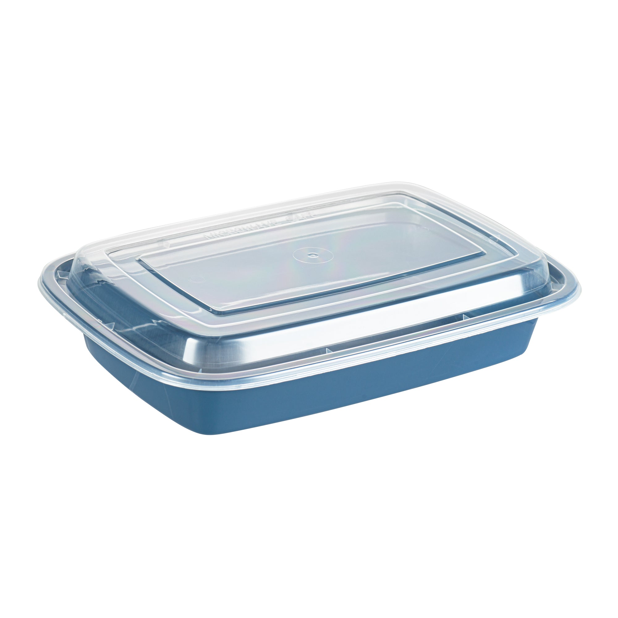 28oz Rectangle Plastic Food Storage Containers with Clear Lids - Microwave Safe To-Go Boxes (8.75
