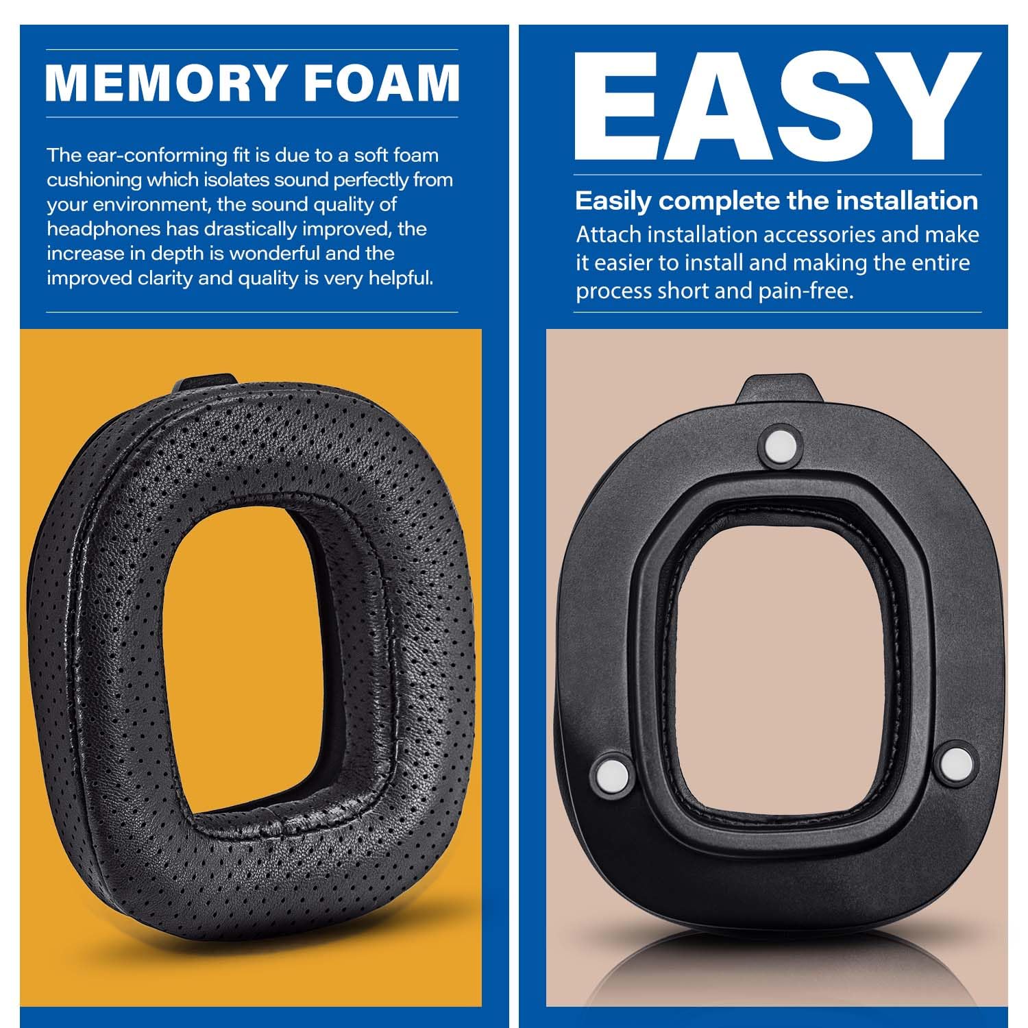 Astro A50 GEN 3 Replacement Ear Pads - Premium Sheepskin Leather Cushions with Breathable Holes | Compatible with A50 GEN 3 Headset | Mod Kit & Accessories | Perfect for Gaming, Streaming & Long Wear Comfort
