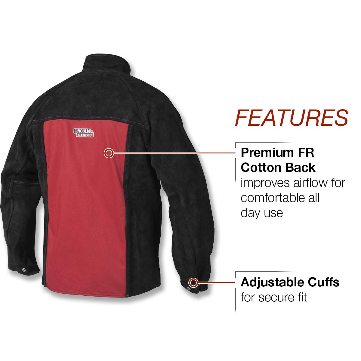 Lincoln Electric Heavy Duty Leather Welding Jacket - XL Size (K2989-XL) | Flame Resistant Workwear for High Amperage & Overhead Welding | Perfect for Industrial, Construction & Metal Fabrication Work