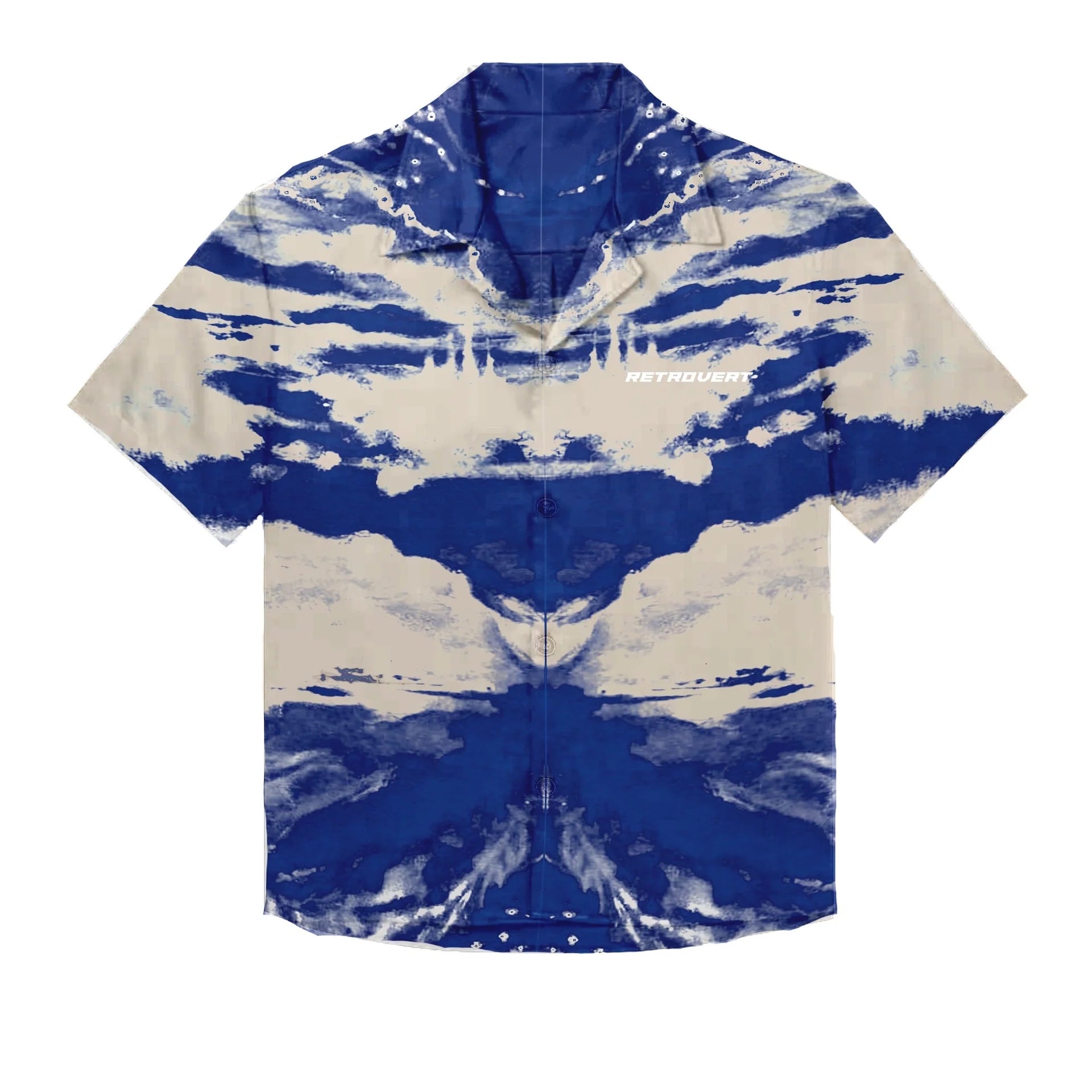 Retrovert DREAMSCAPE Button Up Shirt for Men - Vintage Blue Casual Shirt - Perfect for Everyday Wear, Office & Outdoor Activities