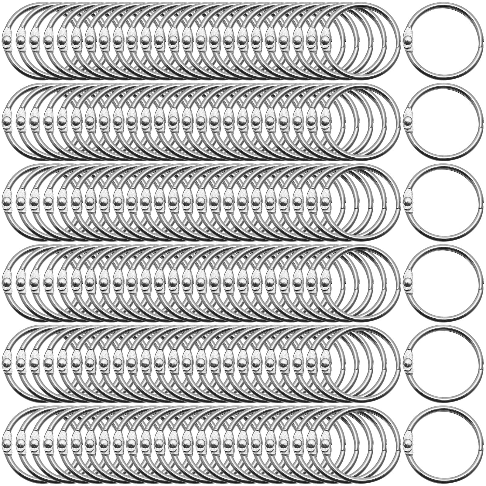 500 Pack 1 Inch (25mm) Metal Loose Leaf Binder Rings - Silver Office Supplies for Index Cards, Flashcards, Binders - Perfect for School, Home & Office Organization
