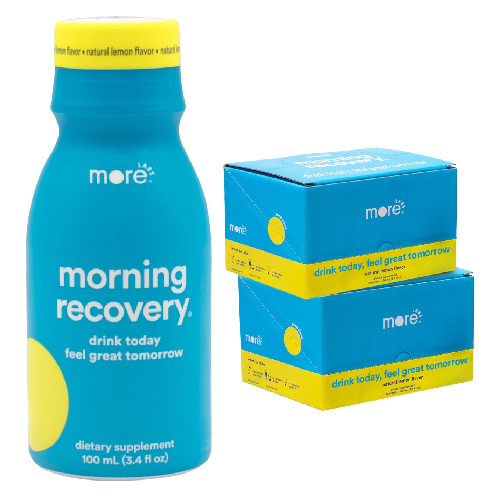 Morning Recovery Electrolyte Drink with Milk Thistle & DHM - Fast Hydration for Hangover Relief, Highly Soluble Liquid Formula, Original Lemon Flavor (24 Pack) - Perfect for Post-Party Recovery & Next-Day Wellness