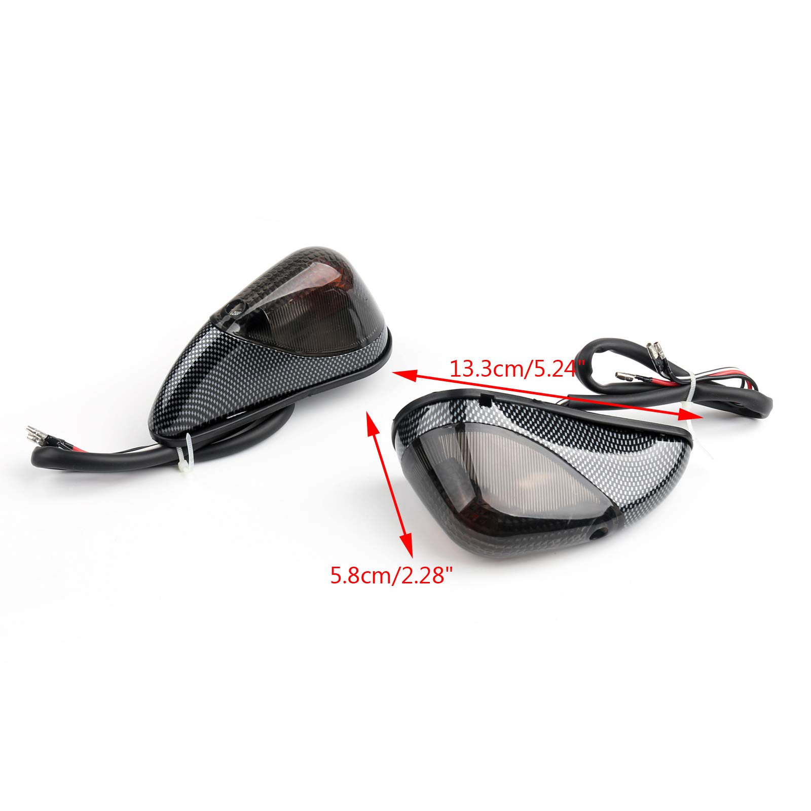 Smoke Front Turn Signals for Kawasaki Ninja EX 250 1988-2007 - Compatible with Bruce & Shark Models - Enhance Visibility & Style for Motorcycle Riders - Perfect for Night Riding & Custom Bike Builds