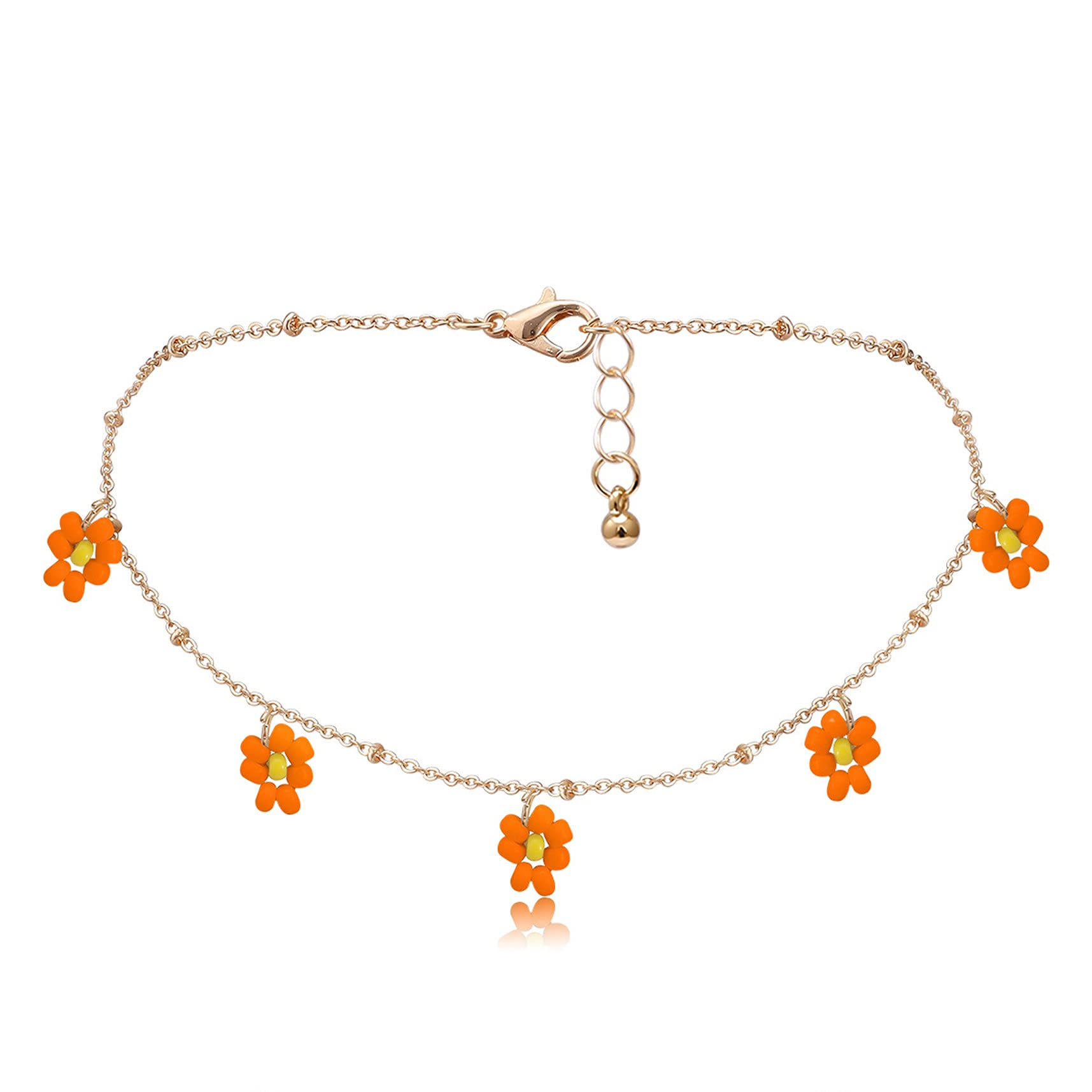 Handmade Daisy Flower Boho Beaded Choker Necklace for Women - Colorful Seed Bead Beach Necklace for Teen Girls - Perfect for Summer Festivals, Boho Outfits & Beach Vacations