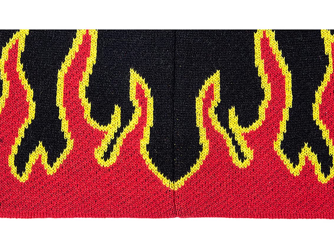 Warm & Soft CORIRESHA Cotton Flame Skull Beanie Hat for Men & Women - Fall Winter Knit Cap for Outdoor Activities, Skiing & Casual Fashion