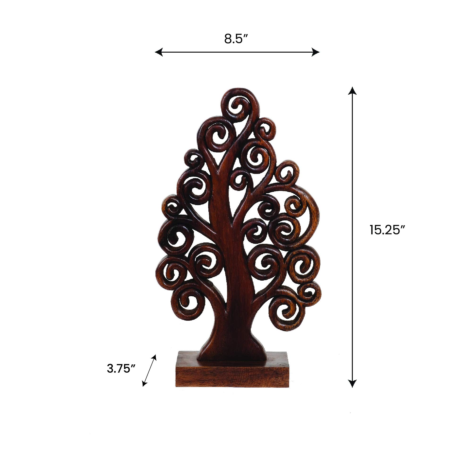 Decozen Wooden Tree of Life Sculpture - Unique Mother's Day & Birthday Gift for Mom - Handcrafted Home Decor for Living Room, Office, Shelf, Fireplace, Farmhouse, Tabletop, Boho & Mantle - Perfect for Mother's Day Decorations & Rustic Home Styling