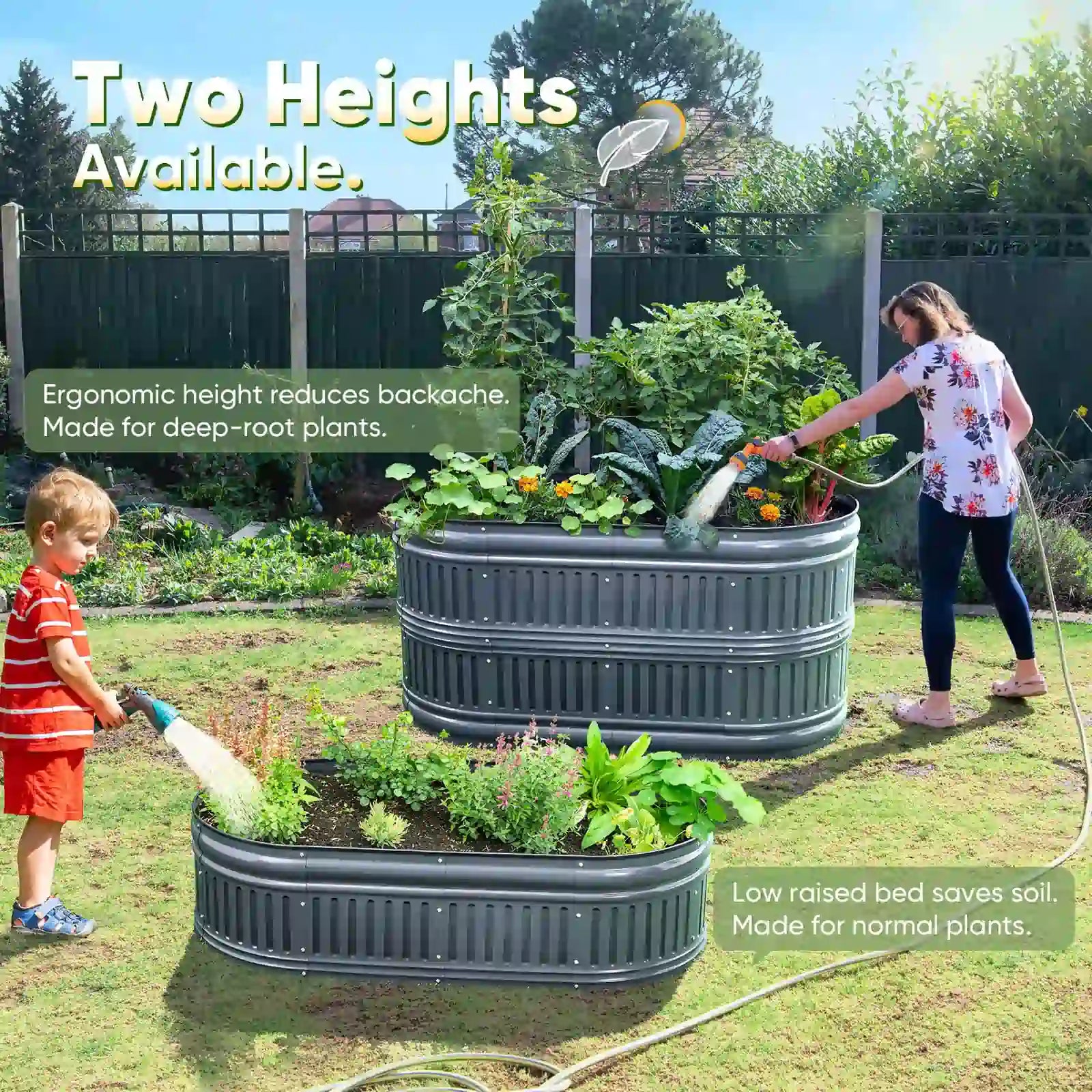71x24x24 Inch Oval Elevated Raised Garden Bed Kit for Vegetables, Flowers & Herbs - Perfect for Backyard, Patio & Small Space Gardening