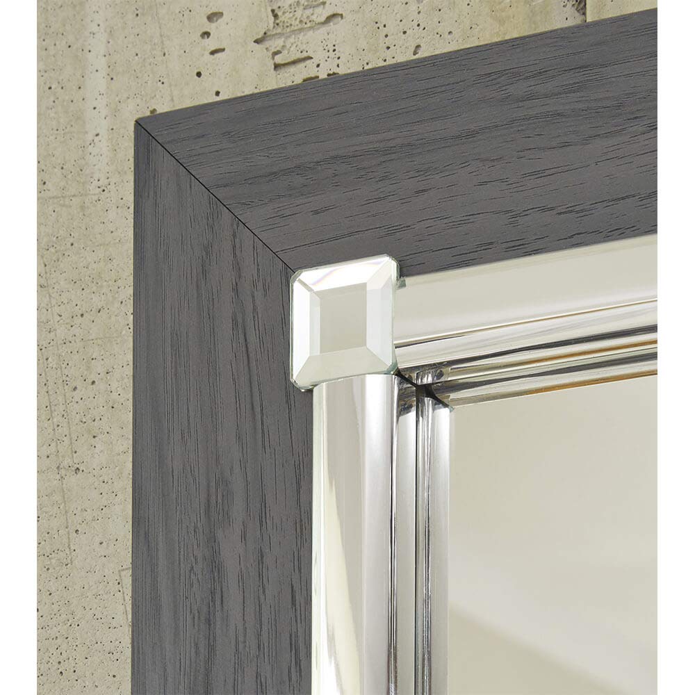 Ashley Furniture Lodanna Gray Bedroom Glass Mirror - Elegant Full-Length Mirror for Dressing Room, Bedroom Decor & Vanity Makeup Area