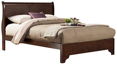 Alpine Furniture West Haven Full Size Sleigh Bed - Solid Wood Frame with Classic Curved Headboard & Footboard - Perfect for Master Bedroom, Guest Room & Cozy Cabin Retreat