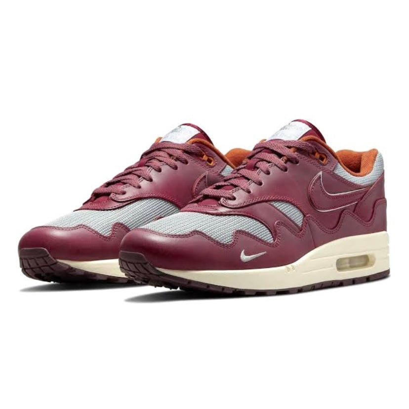 Nike Air Max 1 x Patta Rush Maroon Sneakers - Men's Running Shoes for Comfort & Style - Perfect for Jogging, Gym Workouts & Casual Wear
