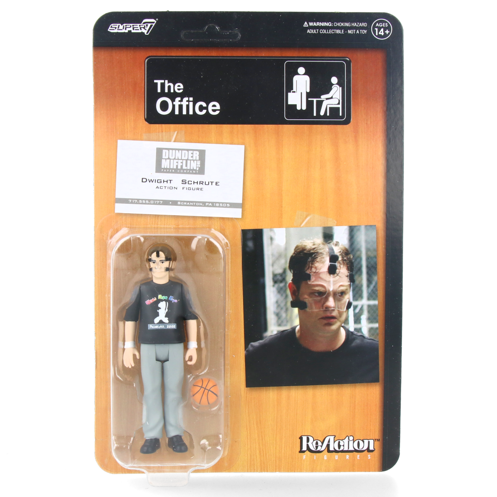 Dwight Schrute (Basketball) The Office ReAction Action Figure - Wave 2 Collectible for Fans, TV Show Merchandise - Perfect for Office Decor, Gift for The Office Lovers, and Pop Culture Display
