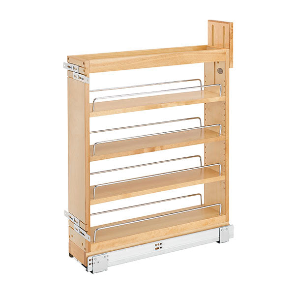 6.5'' Pull Out Euro Spacer Rack - Expandable Kitchen Organizer for Spices & Condiments - Perfect for Small Spaces & Cabinet Storage