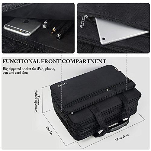 17 Inch Laptop Bag for Men & Women - Expandable Water-Resistant Travel Briefcase with Organizer Pockets - Large Hybrid Shoulder Bag for Business, Commuting & College Students - Perfect for Work, Travel & Daily Use