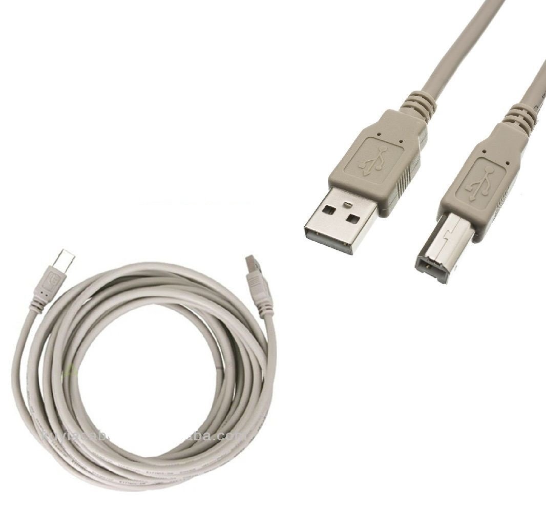 25FT USB 2.0 Printer Scanner Cable Male to Male - Beige Extended Cord for Epson Dell Canon Lexmark HP - Perfect for Office Printers, Home Scanning & Multi-Device Connectivity