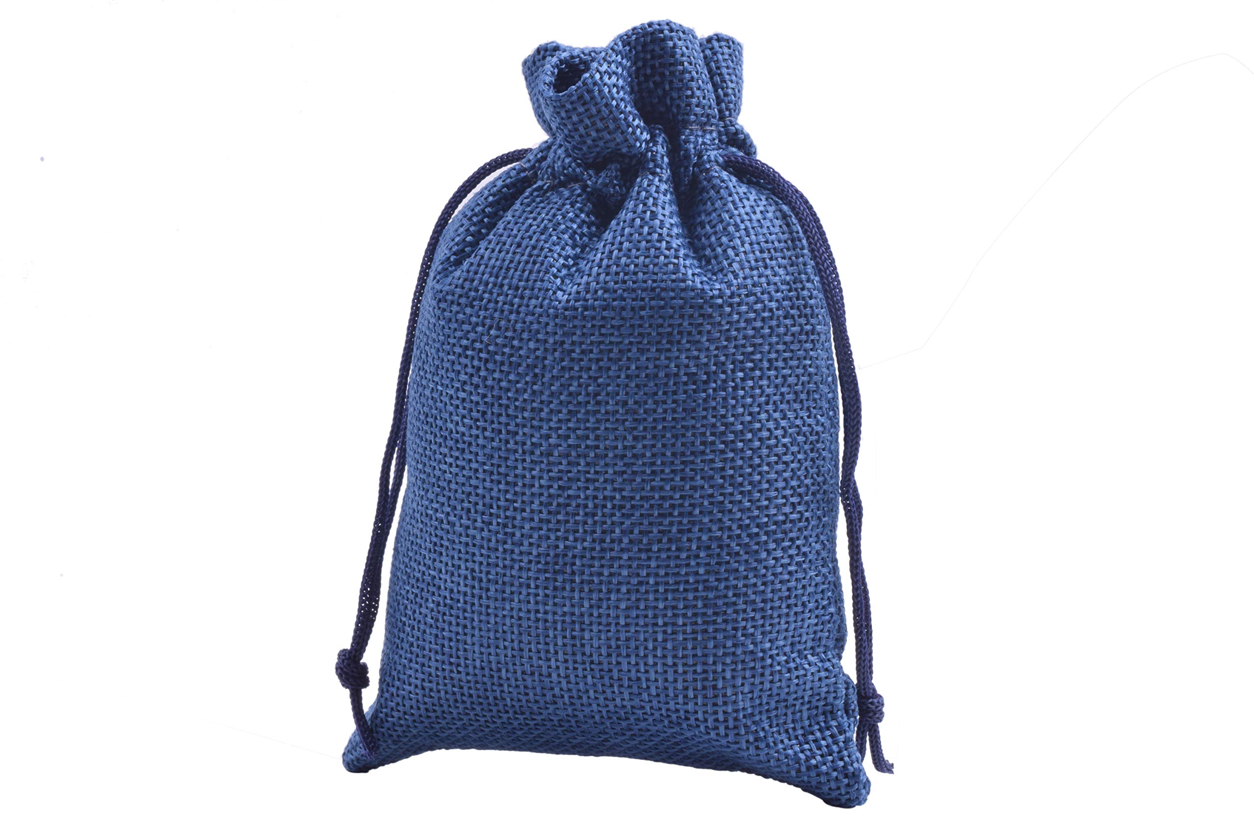 20pcs Navy Blue Drawstring Burlap Gift Bags 6x8 Inch - Natural Jute Favor Sacks for Herbs, Spices, Candies - Perfect for Christmas Gifts, Wedding Favors, Party Treats & Home Storage (Reusable & Eco-Friendly)