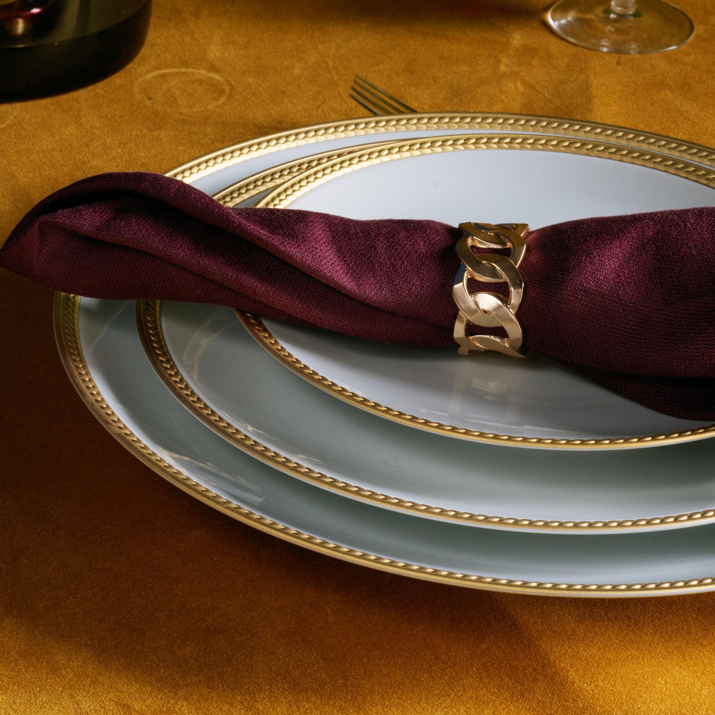 Braided Silk Dinner Plate Set - Elegant & Durable Ceramic Plates for Formal Dining, Parties & Special Occasions