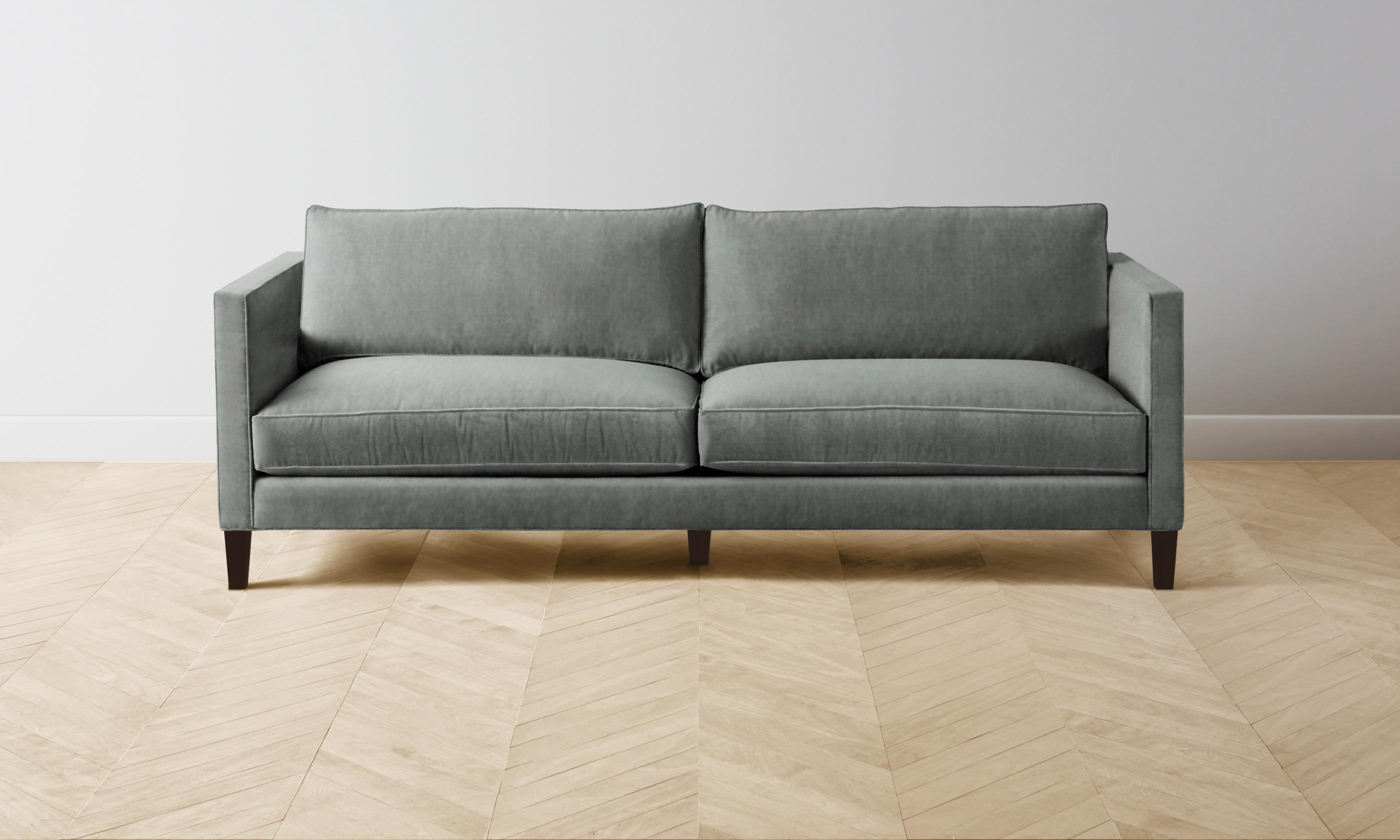 Crosby Sectional Sofa - Performance Velvet Upholstery in Seafoam Green | Modern Living Room Furniture for Comfortable Lounging & Entertaining