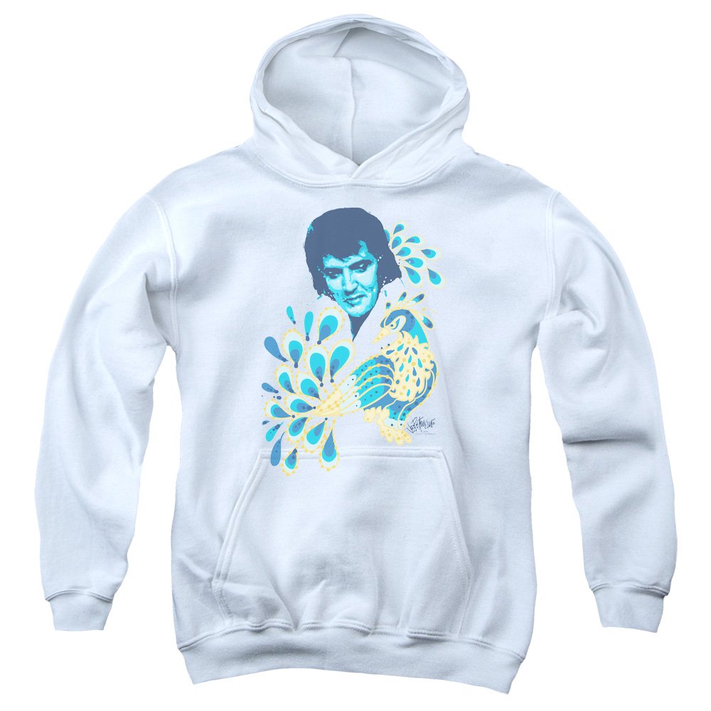 Elvis Presley Vintage Peacock Print Hoodie for Men & Women - Retro Music Pullover Sweatshirt for Concerts, Parties & Casual Wear