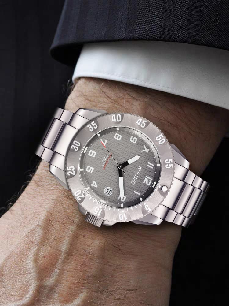 Premium Titanium Men's Automatic Mechanical Watch - 100M Waterproof, Unidirectional Rotating Bezel, Scratch-Resistant Sapphire Crystal with Luminous Coating - Durable Luxury Watch for Business, Outdoor & Formal Occasions