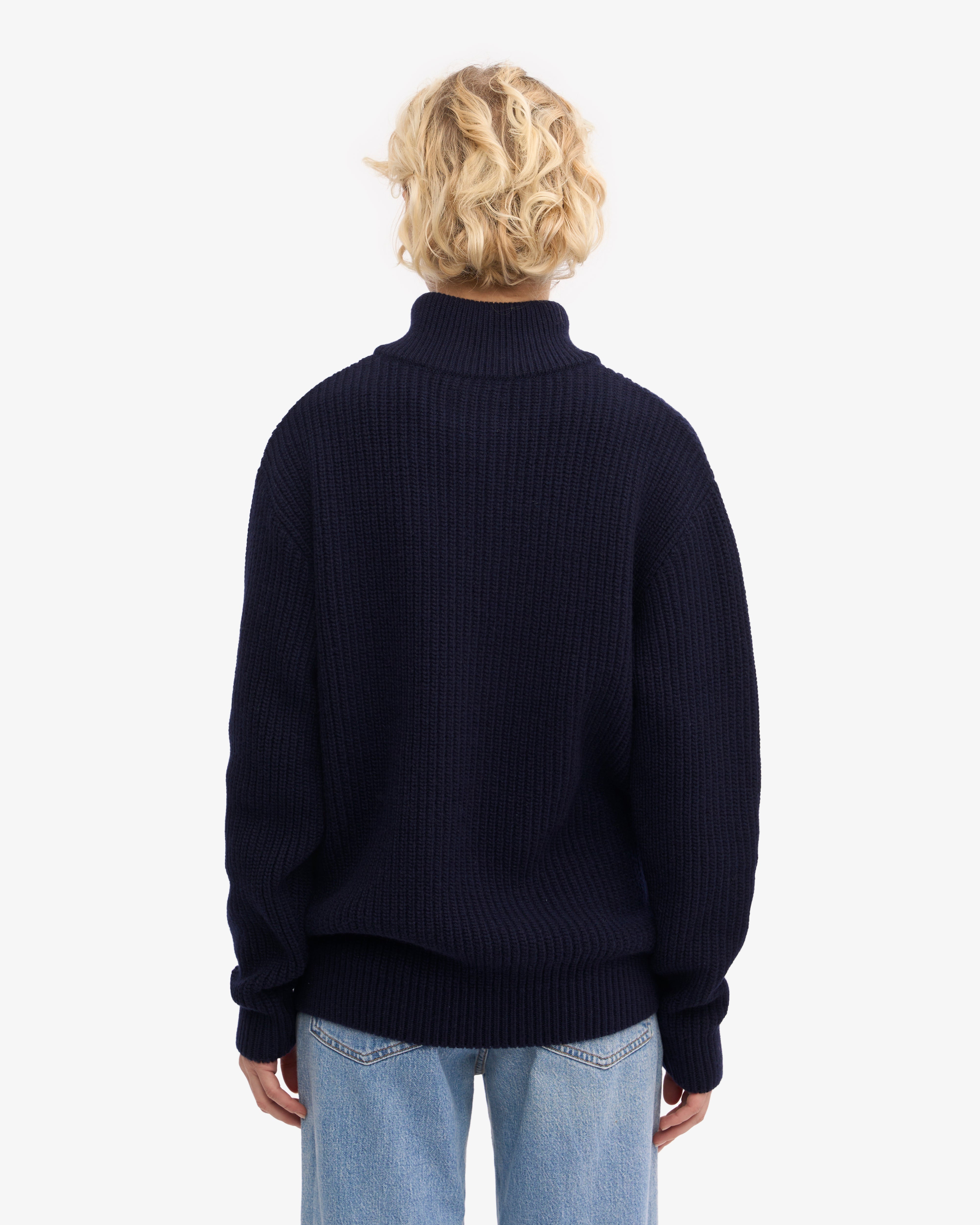 Premium Merino Wool Quarter Zip Sweater for Men - Navy Blue | Soft & Warm Layering for Outdoor Adventures & Casual Wear