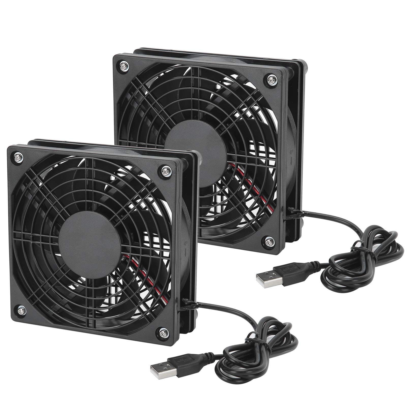 ENZZ Ultra Silent Low Noise PC Case Fan - Multiple Power Supply Computer Cooler, Quiet USB Fan for Routers, TV, Modem & Gaming PC - Perfect for Home Office & Gaming Setup