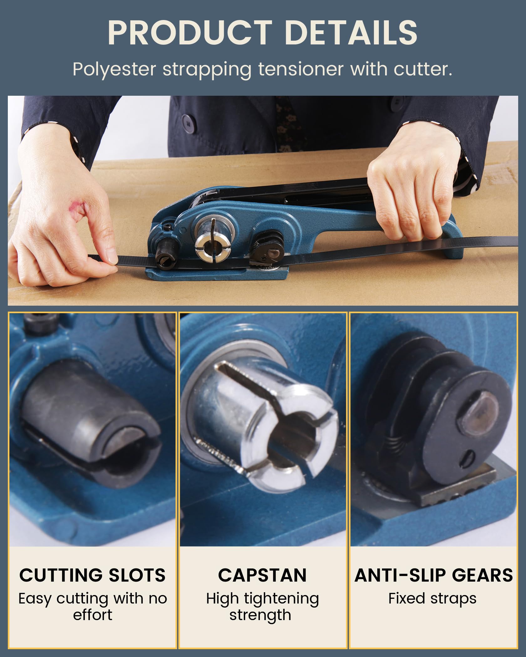 FoundGo Heavy Duty PET Strapping Kit - 5/8