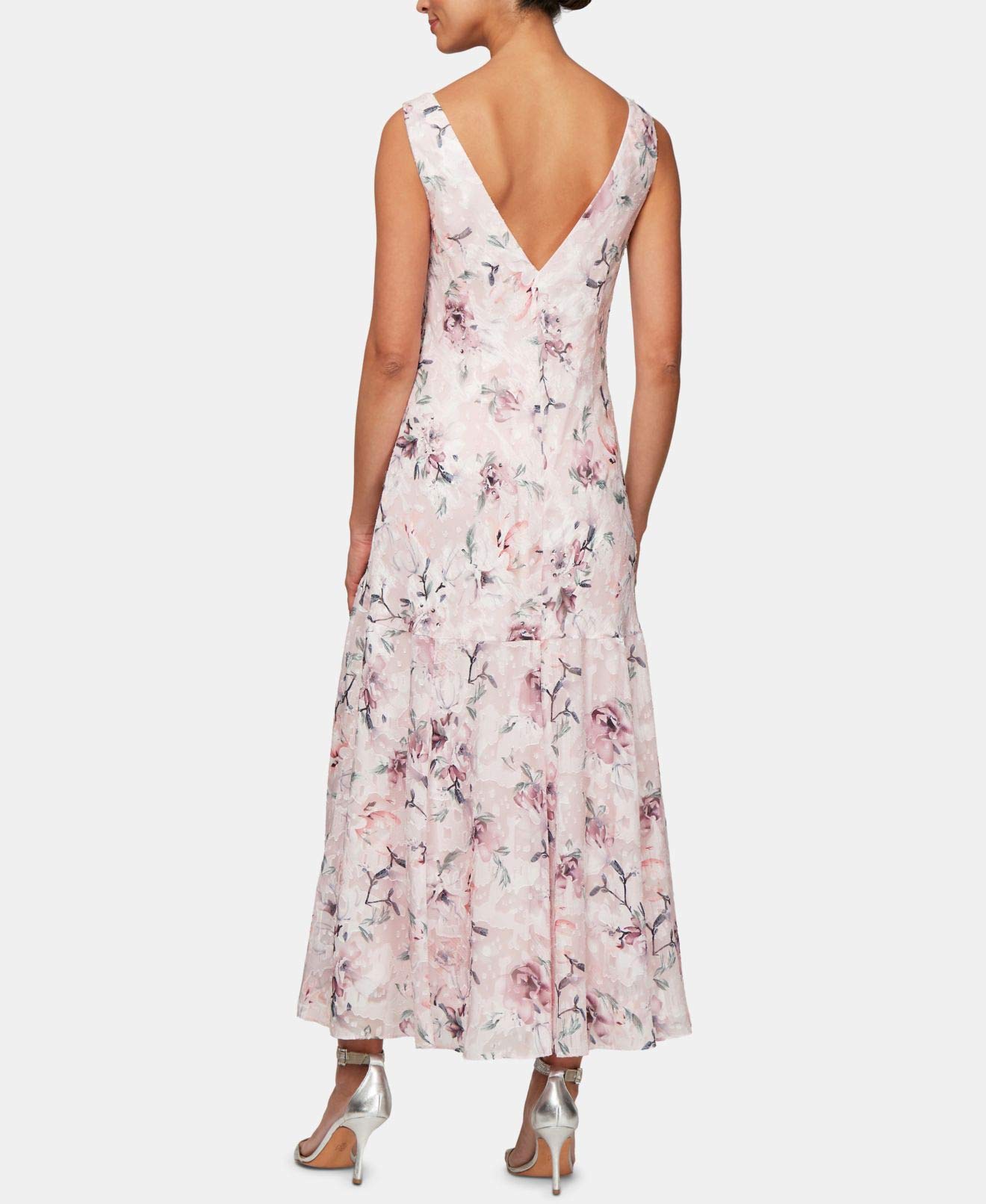 Alex Evenings Women's Formal Sleeveless Cowl Neck Floral Print Gown with Shawl - Wedding Guest Dress, Mother of The Bride Outfit, Evening Gown for Special Occasions & Formal Events