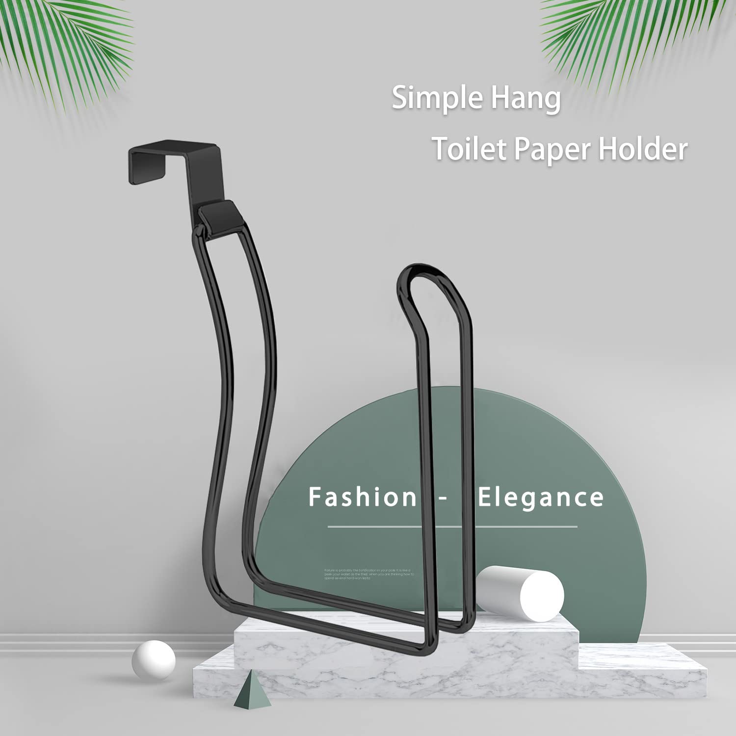Over The Tank Toilet Paper Holder - Black, Space-Saving Bathroom Tissue Roll Holder for Small Bathrooms, Wall-Mounted or Tank-Mounted - Perfect for Apartments, RVs, and Compact Spaces