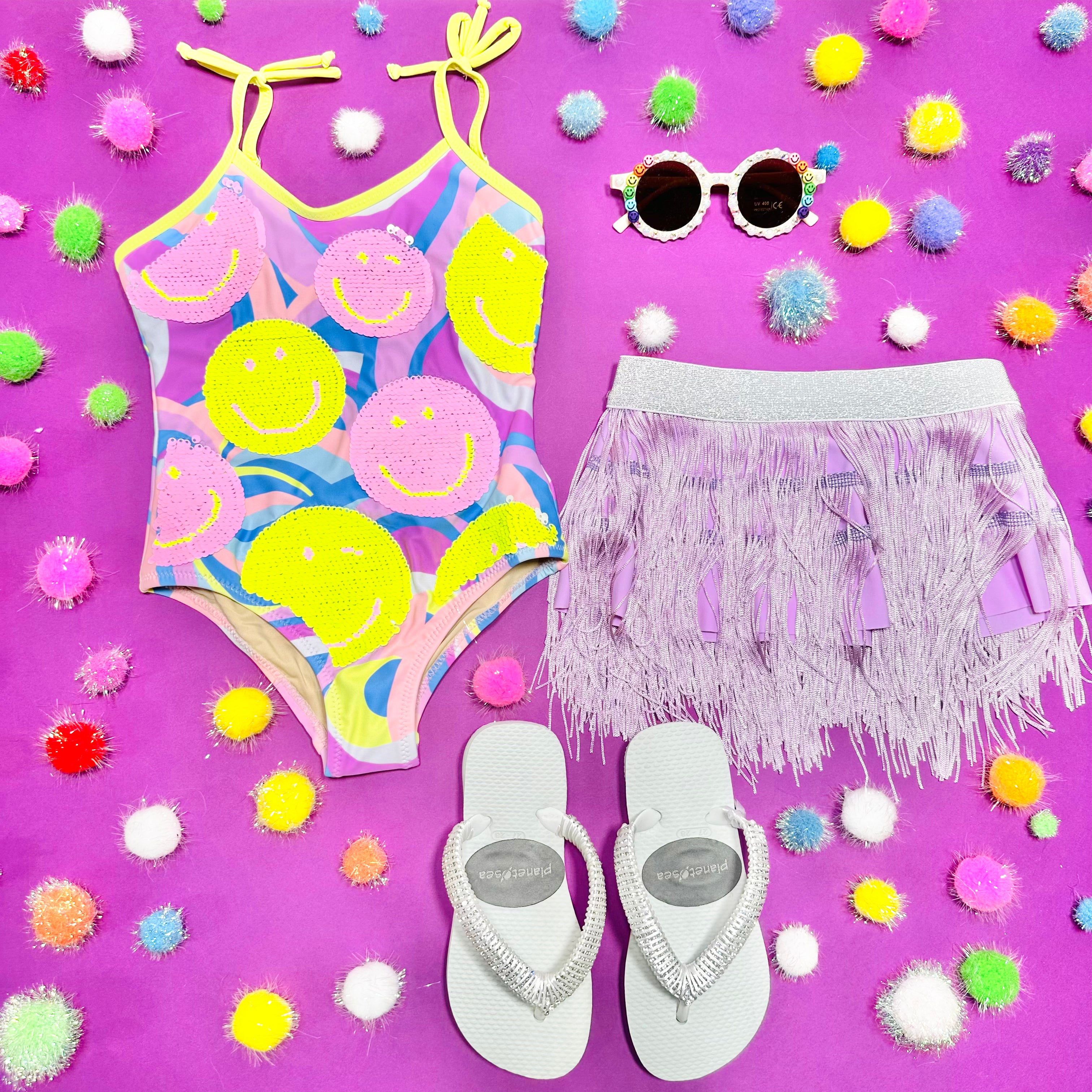 Happy Swirl Flip Sequin One Piece Swimsuit for Women - Trendy High Waisted Bathing Suit with Adjustable Straps, Perfect for Beach Vacation, Pool Party & Summer Getaways