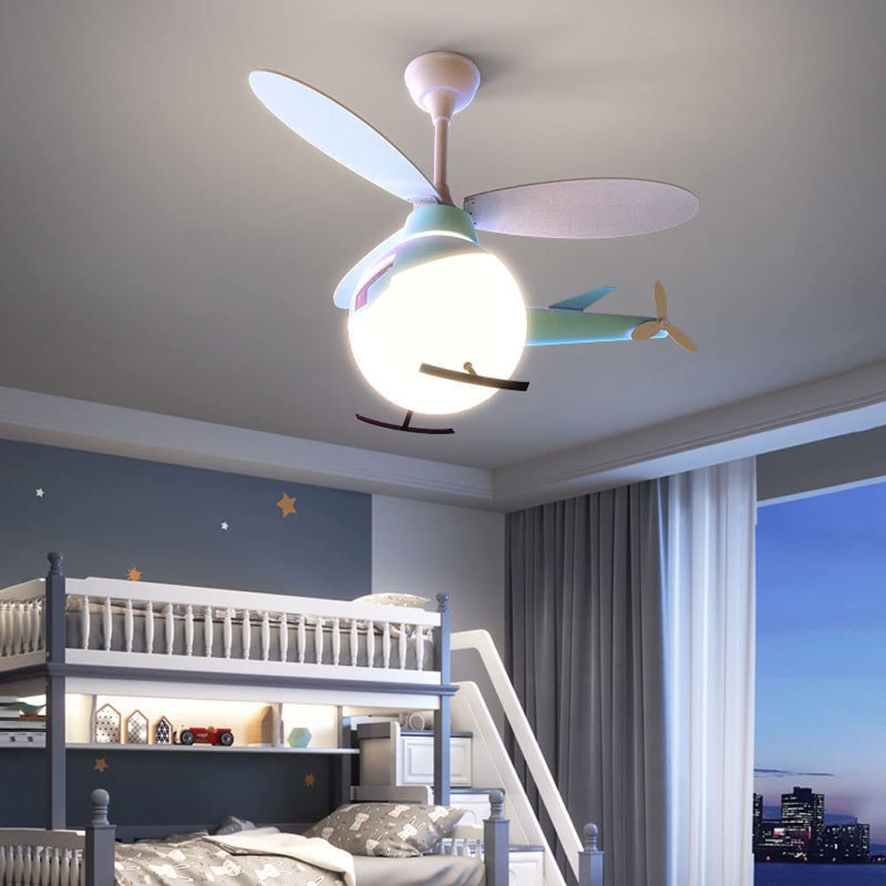 MAXIAOXIANG 48W Smart Ceiling Fan with LED Light - 6-Speed Adjustable, Remote Control, Dimmable, Reversible for Winter & Summer - Modern Helicopter Chandelier Design for Living Room, Bedroom, and Office
