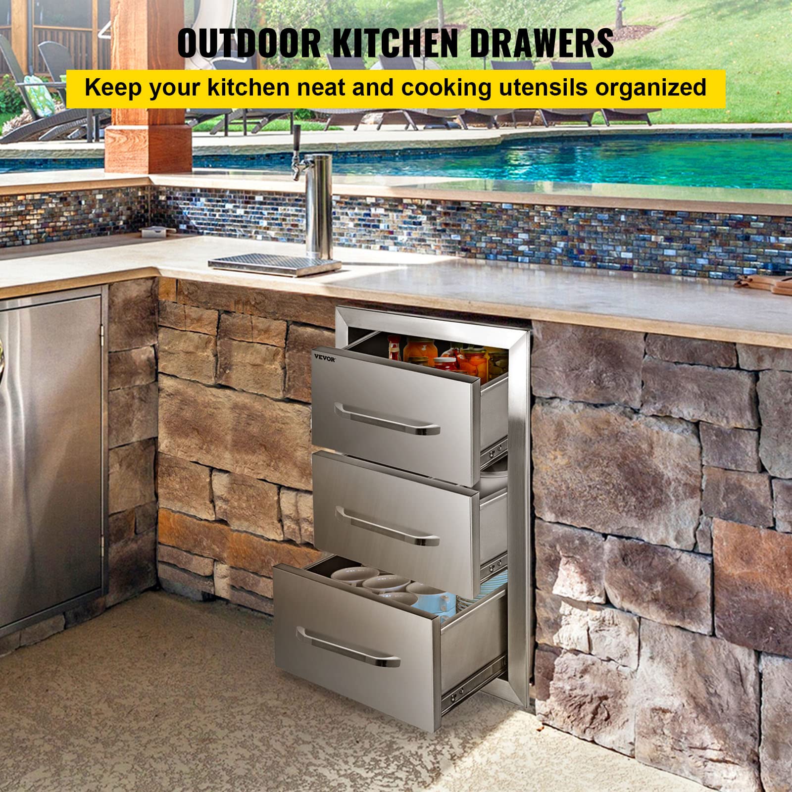VEVOR Stainless Steel Outdoor Kitchen Cabinets 16