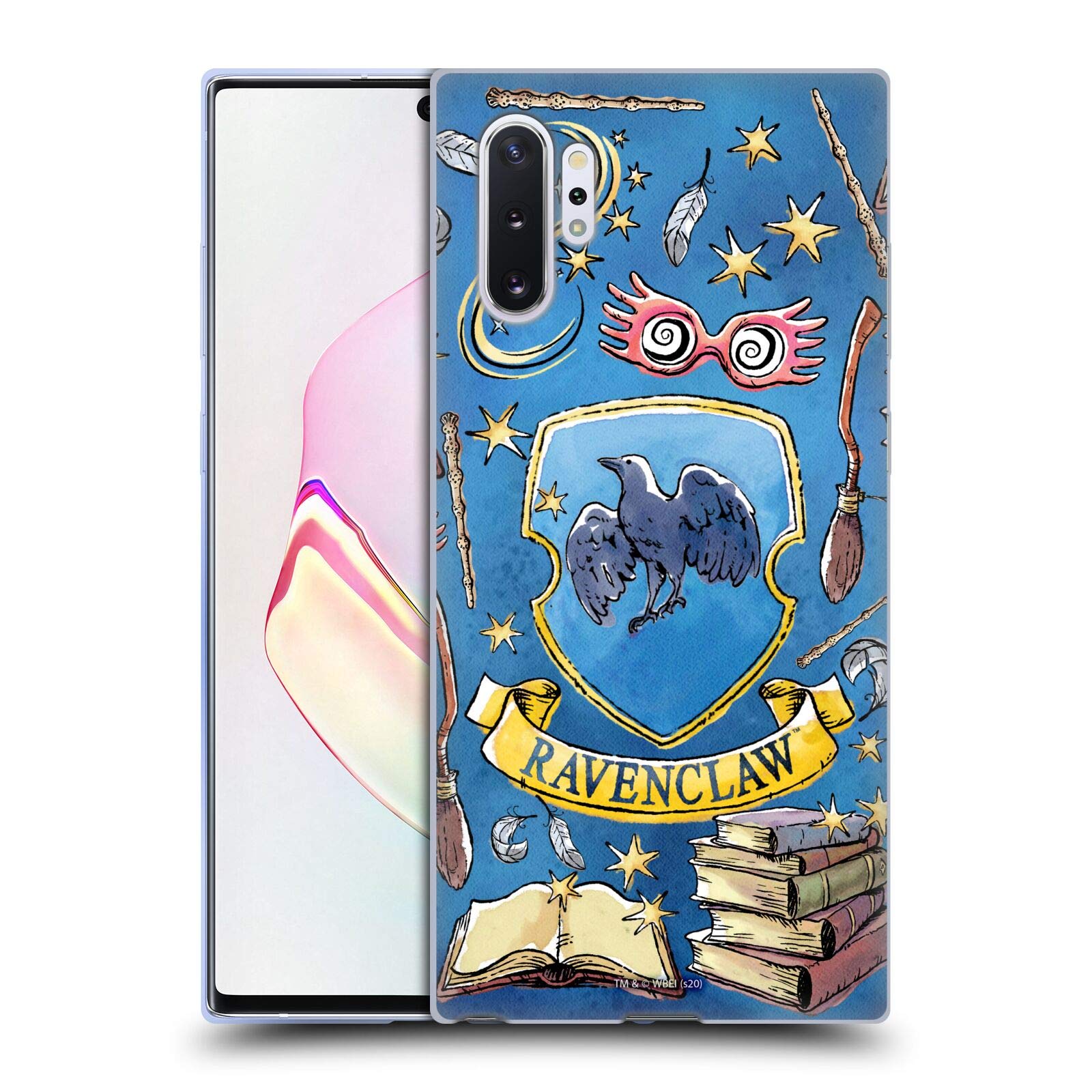 Harry Potter Ravenclaw Deathly Hallows XIII Soft Gel Case for Samsung Galaxy Note10+ – Officially Licensed Protective Cover for School, Work & Everyday Use