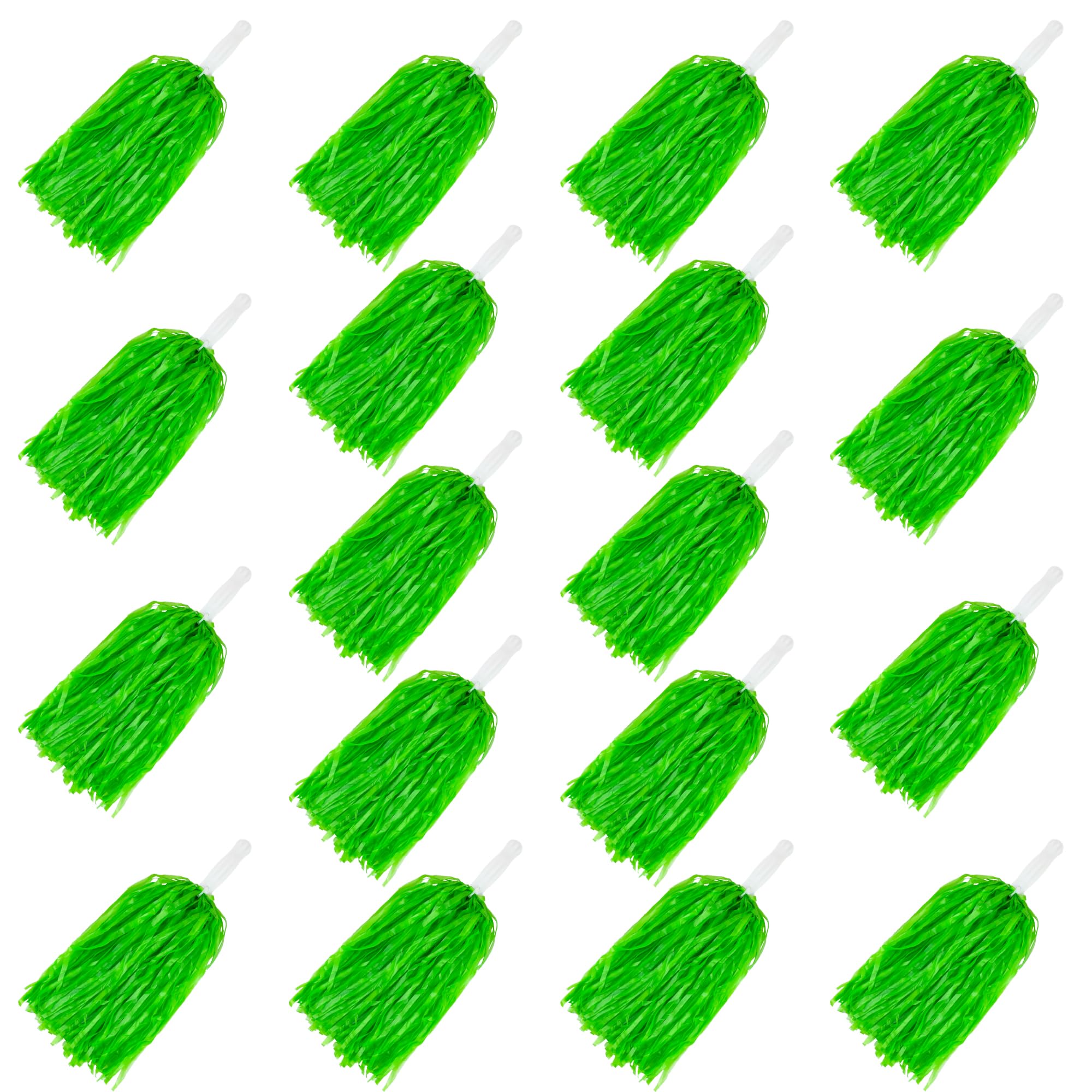 18PCS Green Cheerleading Pom Poms - Plastic Cheer Poms for Sports Teams, Dance Parties, Football & Basketball Games - Spirit Performance Pompons for Pep Rallies, Stage Shows & Celebrations (Vibrant Green)
