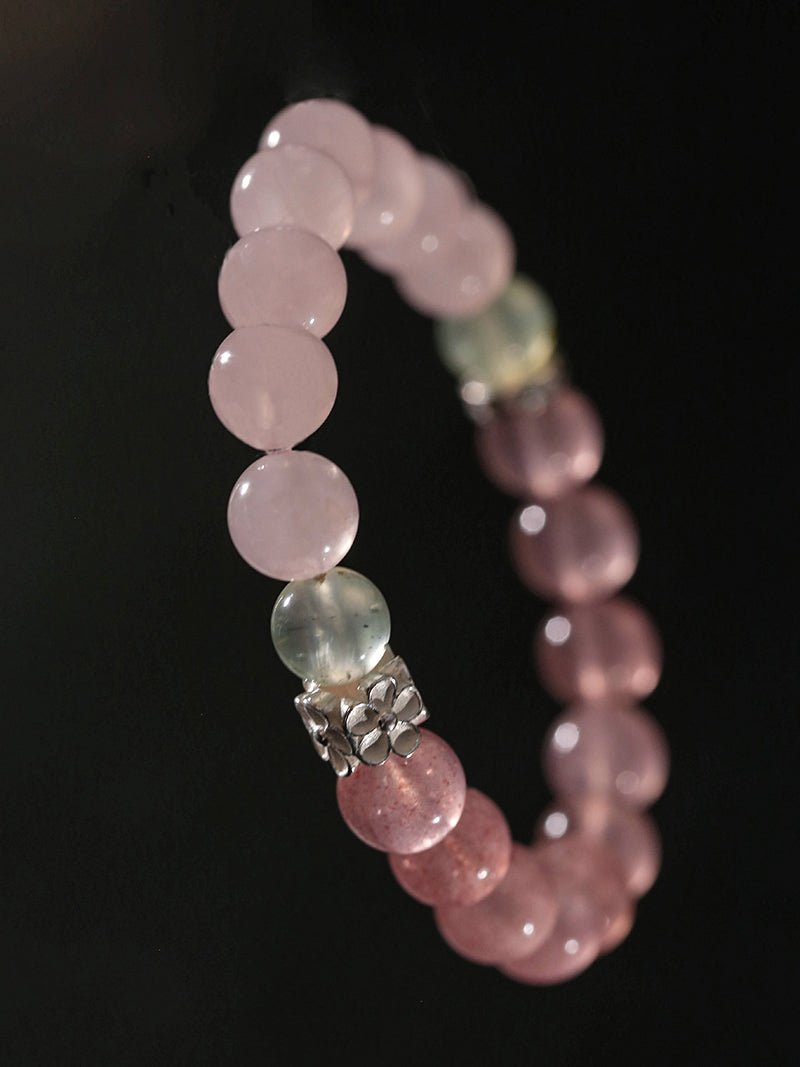 Dream Energy Crystal Bracelet with Blossom Charm - Healing Stone Jewelry for Women - Perfect for Meditation, Yoga & Positive Energy