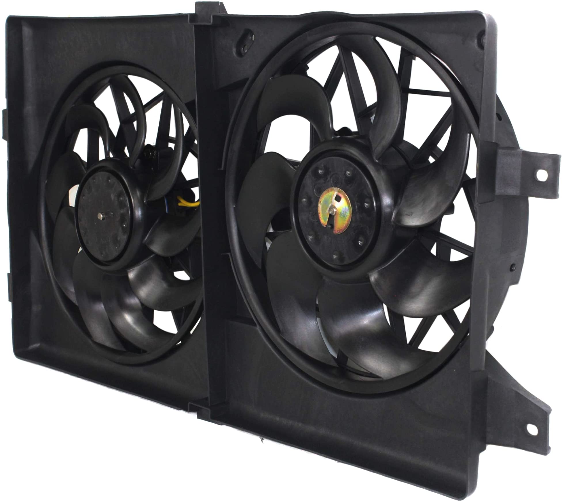 Go-Parts Radiator Fan Assembly Replacement for 2001-2006 Chrysler Sebring & Dodge Stratus Sedan/Convertible - Dual Fan Cooling System - Perfect for Summer Driving & Overheating Prevention