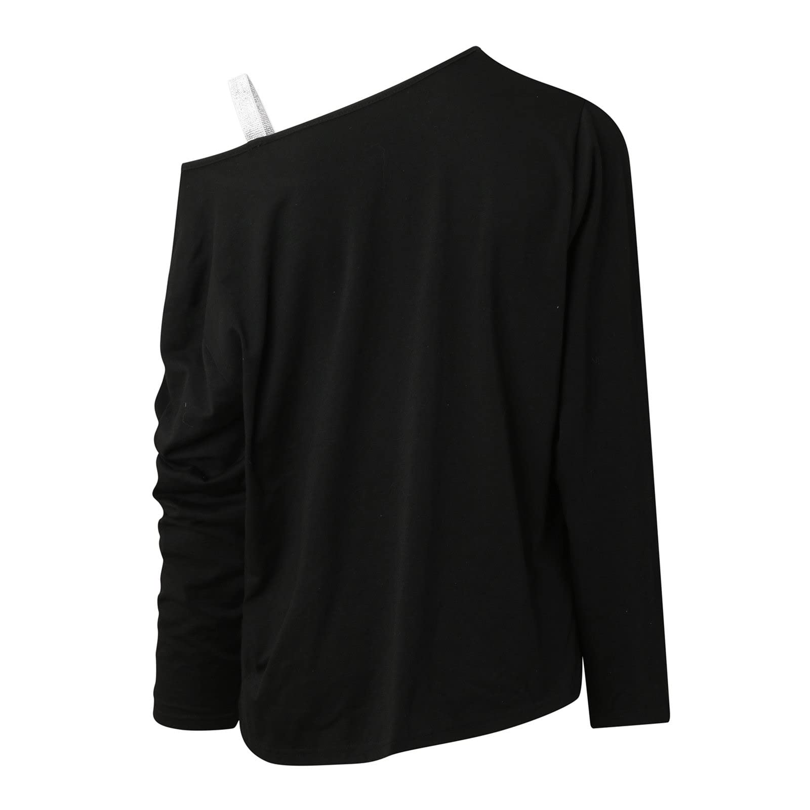Women's Sequin Blouse Off Shoulder Top - Trendy Shiny Pullover Tunic with Long Sleeves - Elegant Diamond Shirt for Party, Night Out & Special Occasions