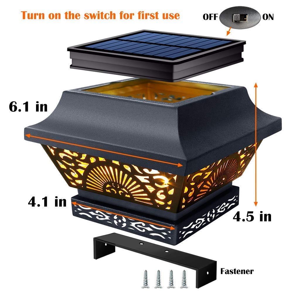 4 Pack Solar Post Lights & 6 Pack Solar Deck Lights - Outdoor Pathway & Stair Lighting for Garden, Patio, and Backyard